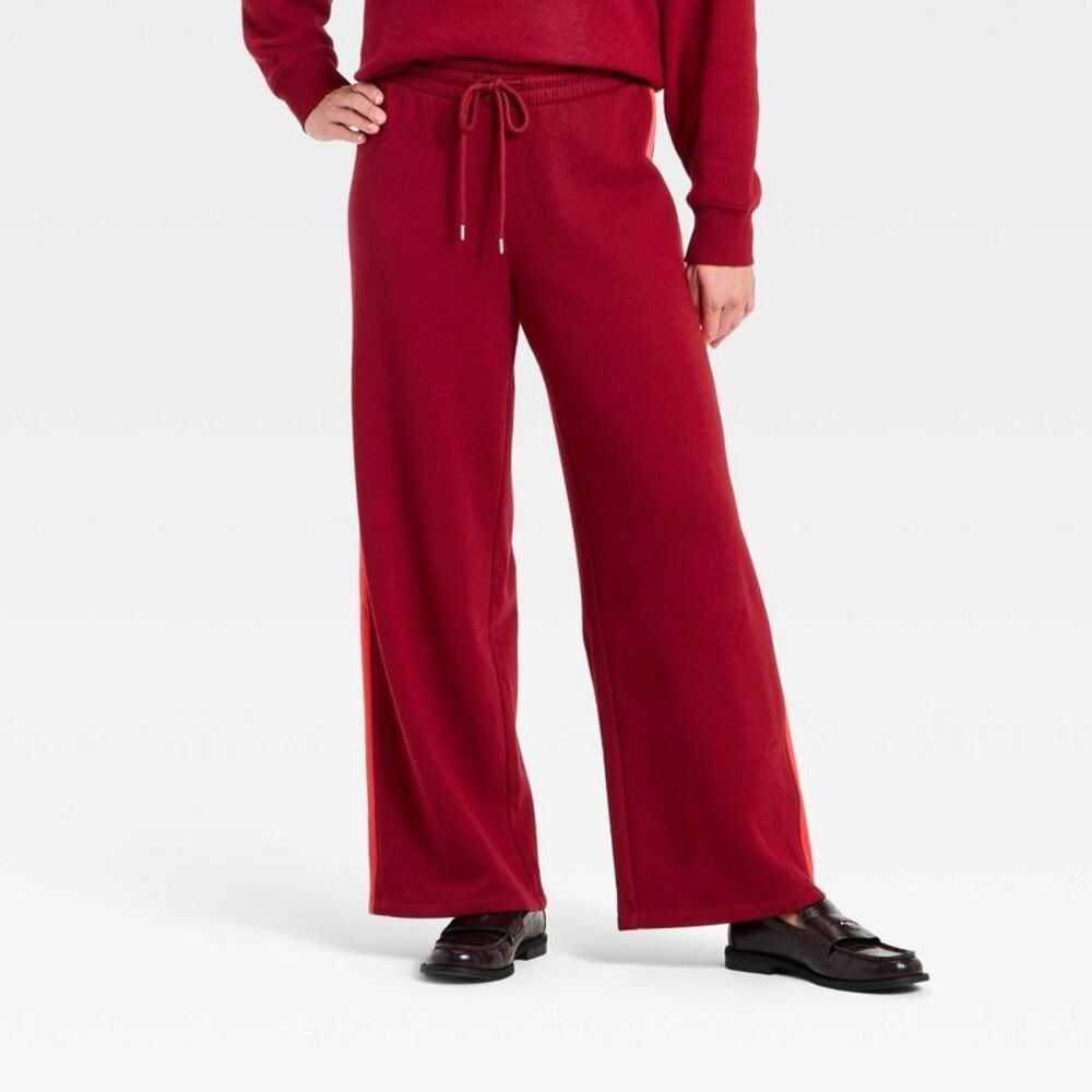 Women's Mid-Rise Straight Leg Pull-On Pants - Universal Thread Maroon XL